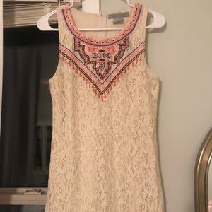 Cream embroidered dress